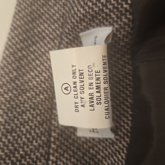 Harve Bernard Sport Wool Leather Tweed Single Breasted Blazer Brown Size 10 - Picture 11 of 11